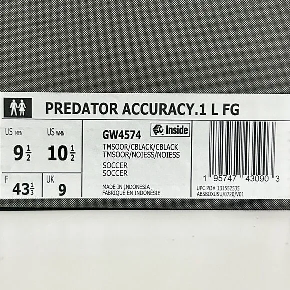 Adidas Predator Accuracy.1 Low FG “Heatspawn Pack” Men Size 9-9.5 Cleats No Lid - Picture 9 of 9